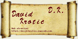David Krotić vizit kartica